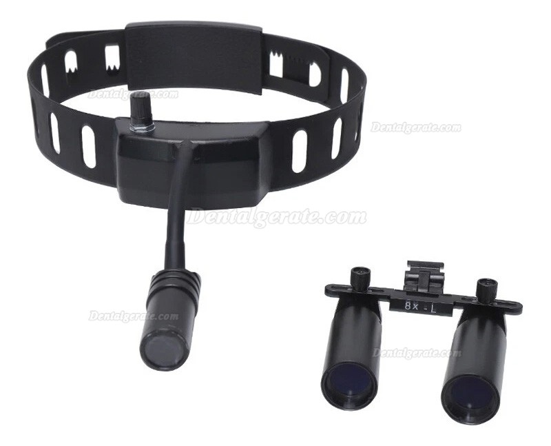 YUYO DY-005 6-fache Dental Lupenbrille + 3 W kabelloses LED-Licht f&uuml;r Lupenbrille